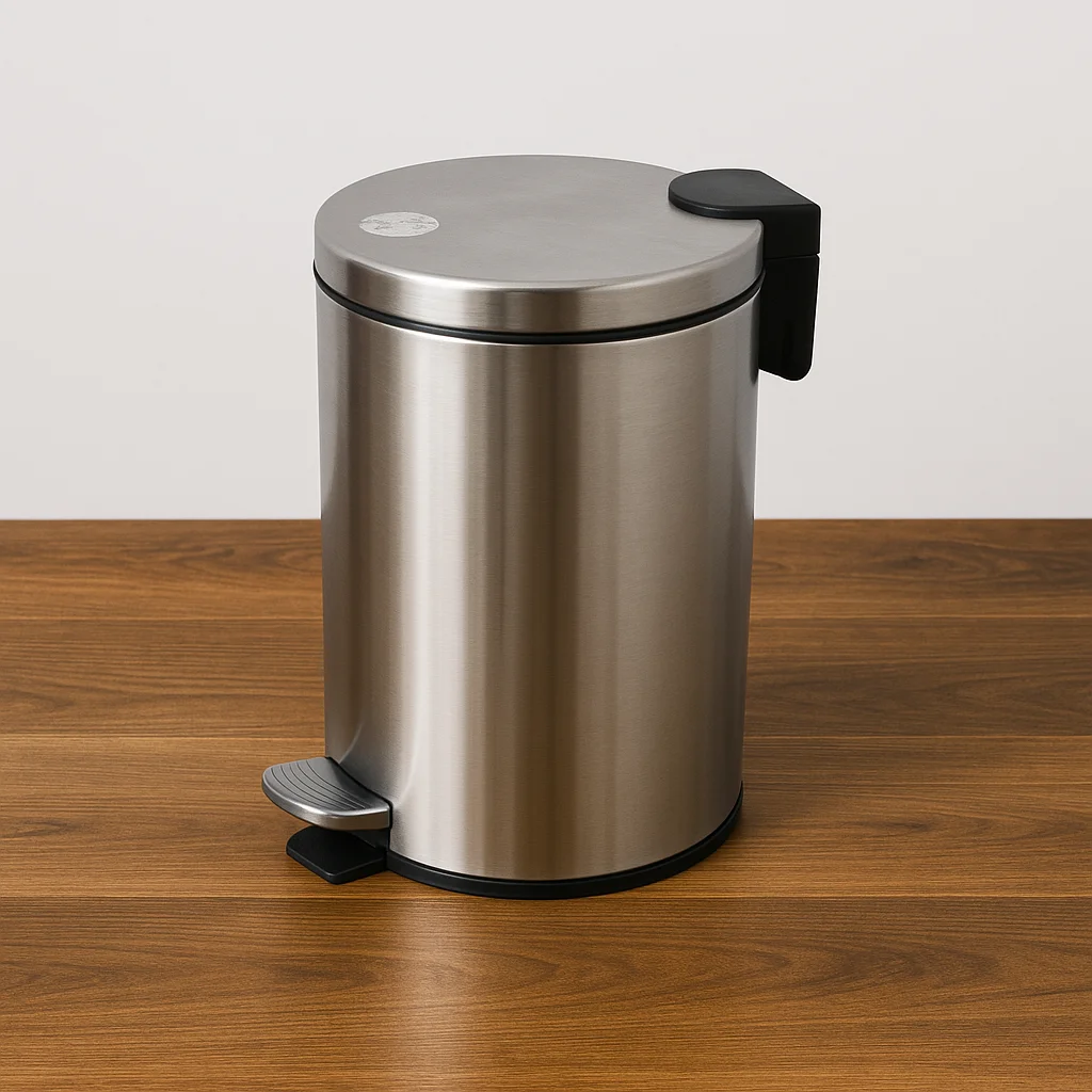 12L Silver Pedal Bin Garbage Can