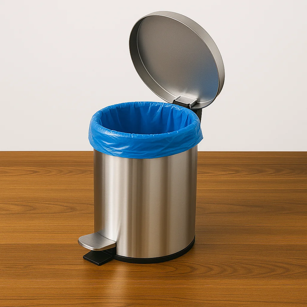 12L Silver Pedal Bin Garbage Can